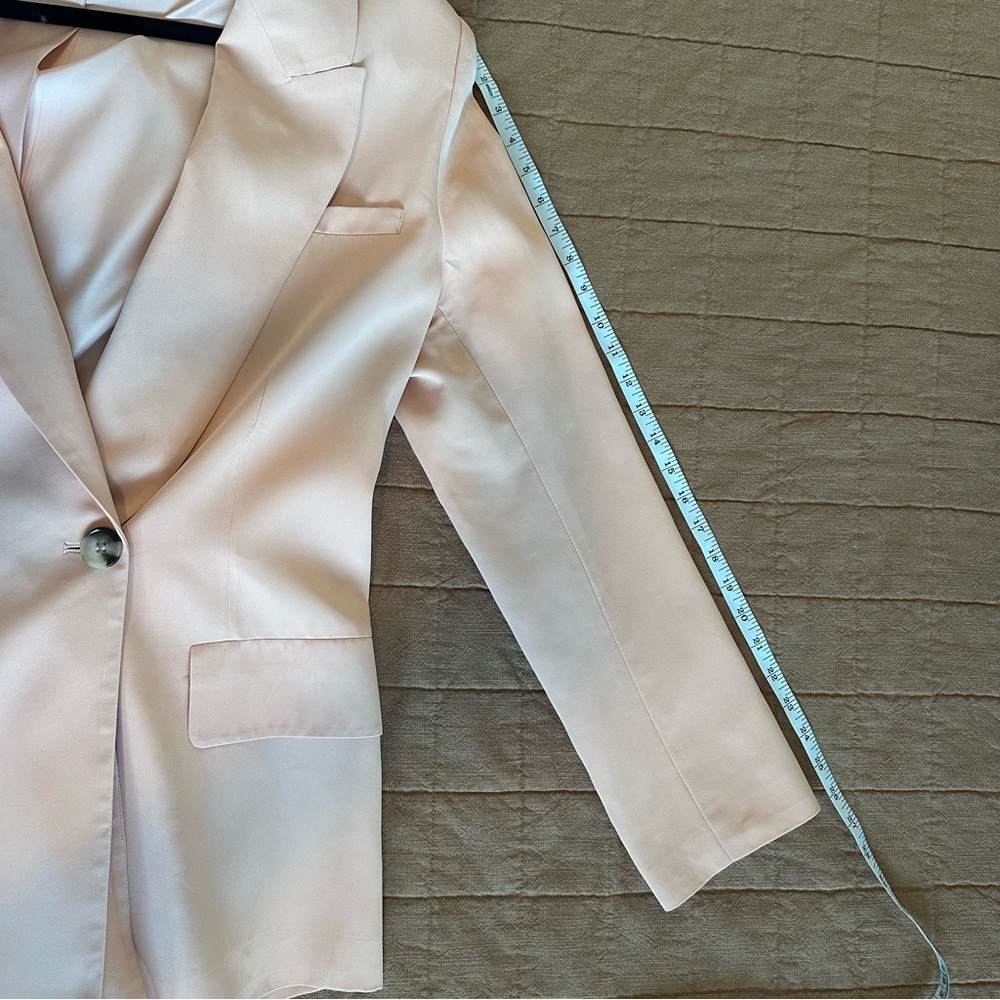 Blush Peach Single-Button Notch Lapel Blazer - Picture 14 of 16